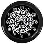 OMPH W&B Wall Clock (Black with 12 black numbers)