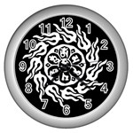 OMPH W&B Wall Clock (Silver with 12 black numbers)