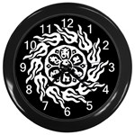 OMPH W&B Wall Clock (Black with 12 white numbers)