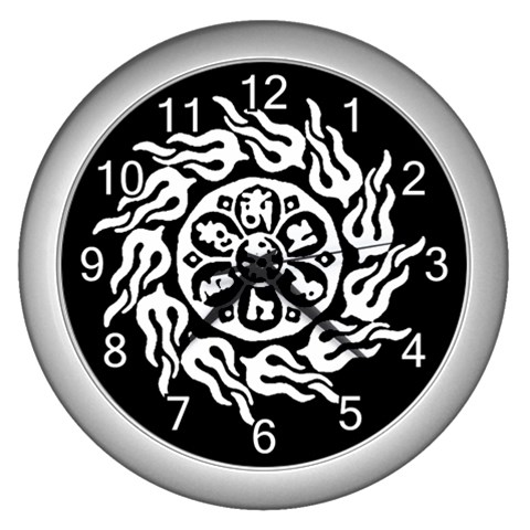 OMPH W&B Wall Clock (Silver with 12 white numbers) from ArtsNow.com Front