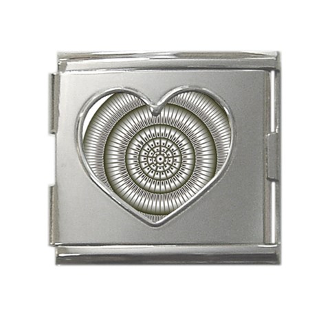 Mentalism Mega Link Heart Italian Charm (18mm) from ArtsNow.com Front