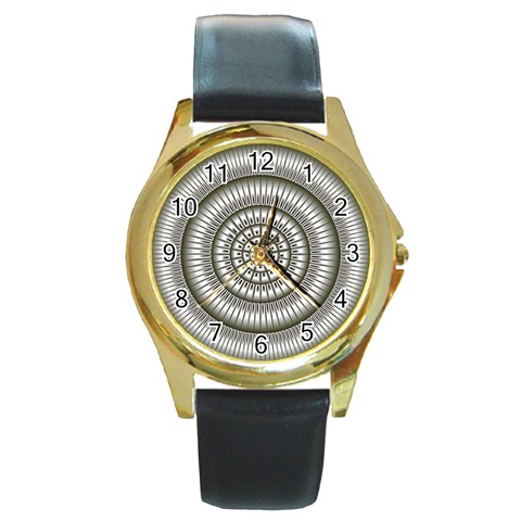 Mentalism Round Gold Metal Watch from ArtsNow.com Front