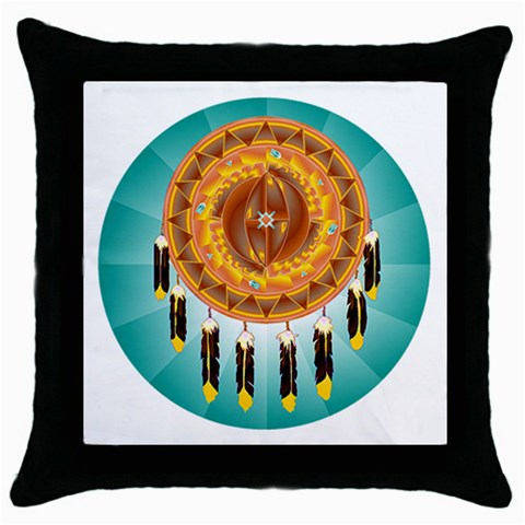 Cheyenne Throw Pillow Case (Black) from ArtsNow.com Front