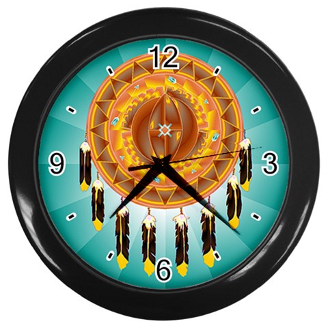 Cheyenne Wall Clock (Black with 4 black numbers) from ArtsNow.com Front