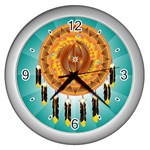 Cheyenne  Wall Clock (Silver with 4 black numbers)