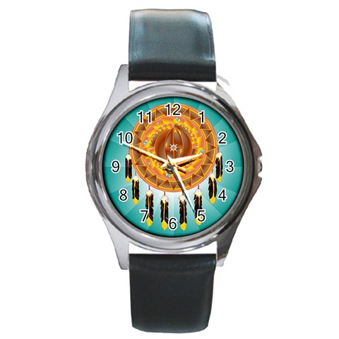 Cheyenne Round Metal Watch from ArtsNow.com Front