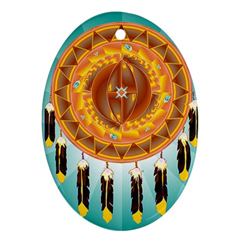 Cheyenne Ornament (Oval) from ArtsNow.com Front