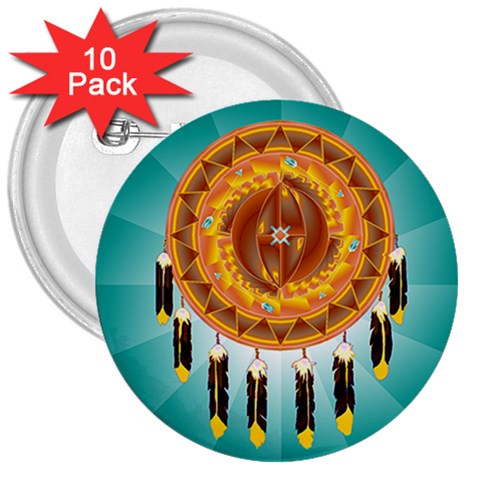 Cheyenne 3  Button (10 pack) from ArtsNow.com Front