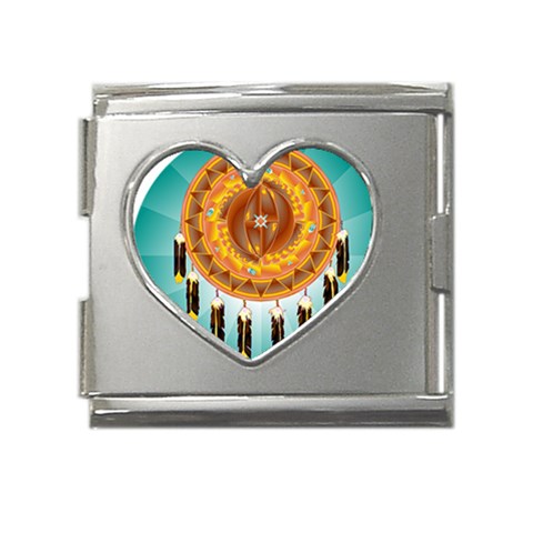 Cheyenne Mega Link Heart Italian Charm (18mm) from ArtsNow.com Front