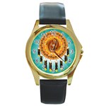 Cheyenne Round Gold Metal Watch