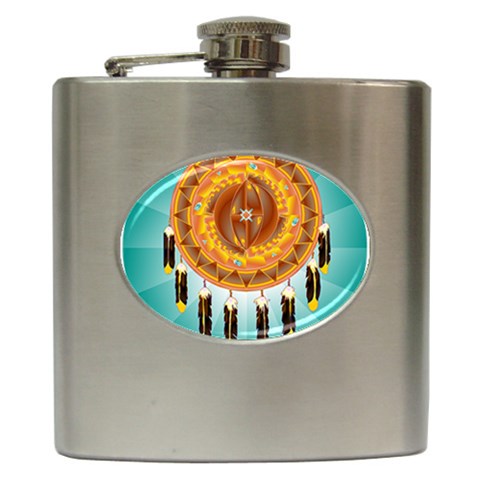 Cheyenne Hip Flask (6 oz) from ArtsNow.com Front