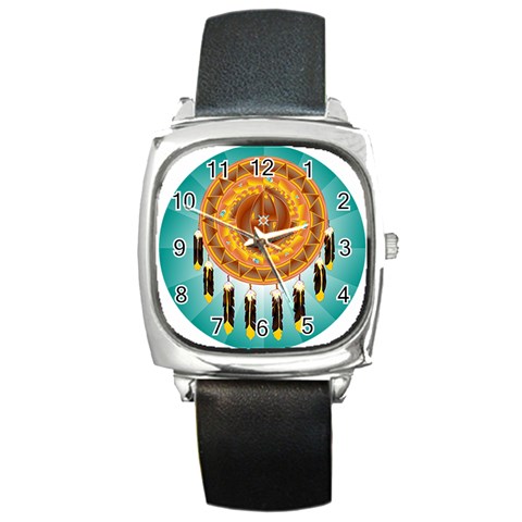 Cheyenne Square Metal Watch from ArtsNow.com Front