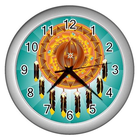 Cheyenne  Wall Clock (Silver with 12 black numbers) from ArtsNow.com Front