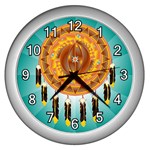 Cheyenne  Wall Clock (Silver with 12 white numbers)