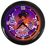 Comanche Wall Clock (Black with 4 black numbers)