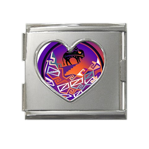 Comanche Mega Link Heart Italian Charm (18mm) from ArtsNow.com Front