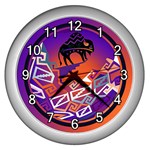 Comanche Wall Clock (Silver with 12 white numbers)