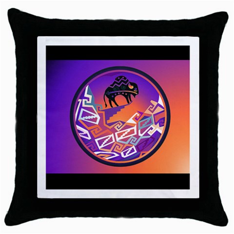 Comanche Throw Pillow Case (Black) from ArtsNow.com Front