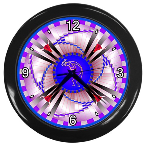 Hopi Wall Clock (Black with 4 white numbers) from ArtsNow.com Front