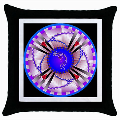 Hopi Throw Pillow Case (Black) from ArtsNow.com Front