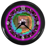 Mayan Wall Clock (Black with 4 black numbers)