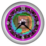 Mayan Wall Clock (Silver with 4 black numbers)