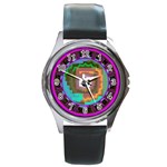 Mayan Round Metal Watch