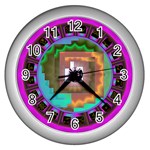 Mayan Wall Clock (Silver with 12 black numbers)