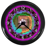 Mayan Wall Clock (Black with 12 white numbers)