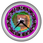 Mayan Wall Clock (Silver with 12 white numbers)