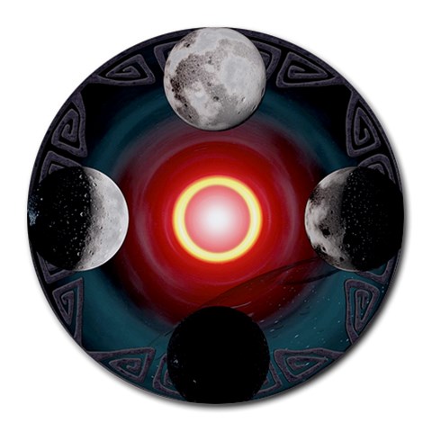 4 Moons Round Mousepad from ArtsNow.com Front