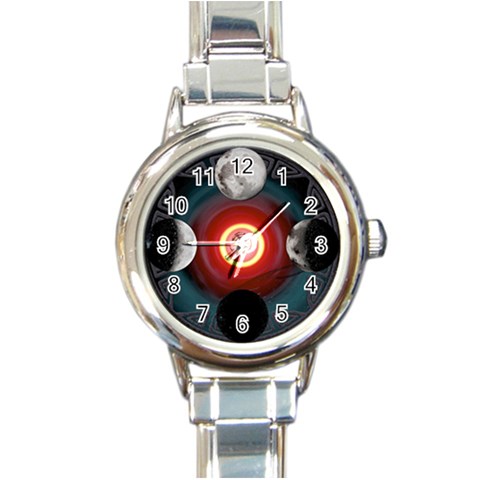 4 Moons Round Italian Charm Watch from ArtsNow.com Front