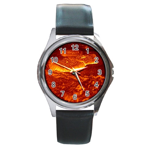 Lava Round Metal Watch from ArtsNow.com Front