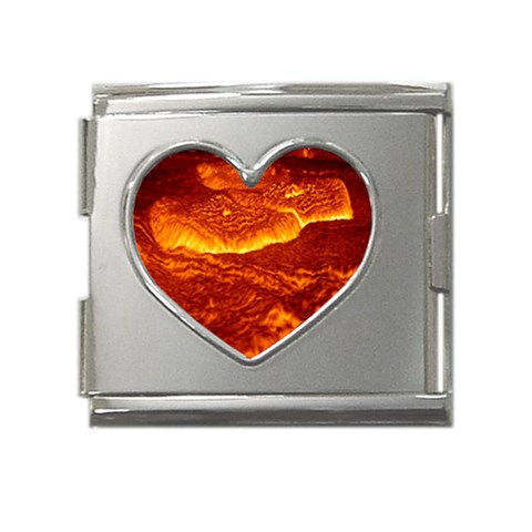 Lava Mega Link Heart Italian Charm (18mm) from ArtsNow.com Front