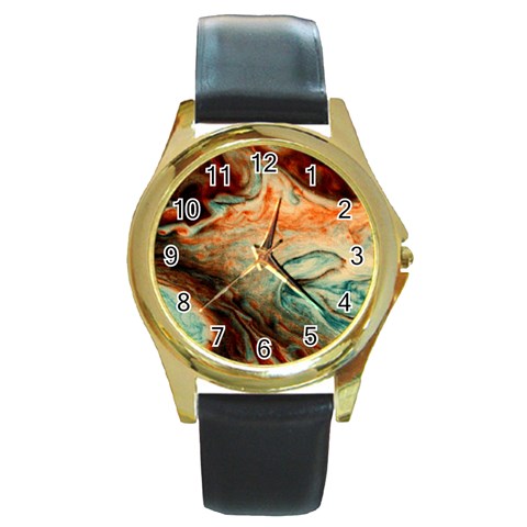 Nebula3 Round Gold Metal Watch from ArtsNow.com Front