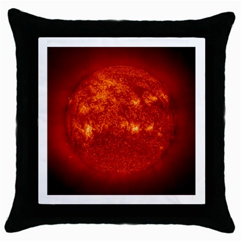 Sun Throw Pillow Case (Black) from ArtsNow.com Front