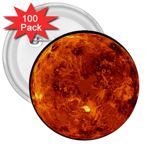 Sun2 3  Button (100 pack) from ArtsNow.com Front