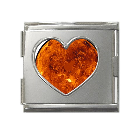 Sun2 Mega Link Heart Italian Charm (18mm) from ArtsNow.com Front