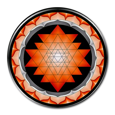 Orange_Sri_Yantra Round Mousepad from ArtsNow.com Front