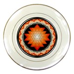 Orange_Sri_Yantra Porcelain Plate