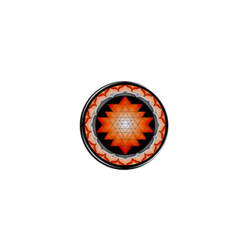 Orange_Sri_Yantra 1  Mini Button from ArtsNow.com Front