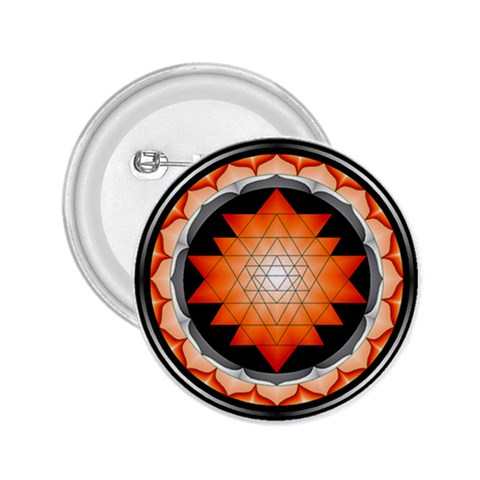 Orange_Sri_Yantra 2.25  Button from ArtsNow.com Front