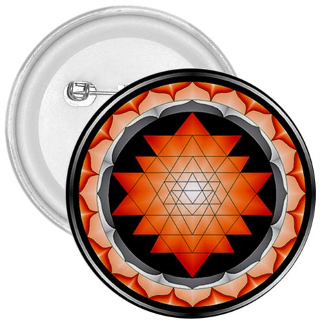 Orange_Sri_Yantra 3  Button from ArtsNow.com Front