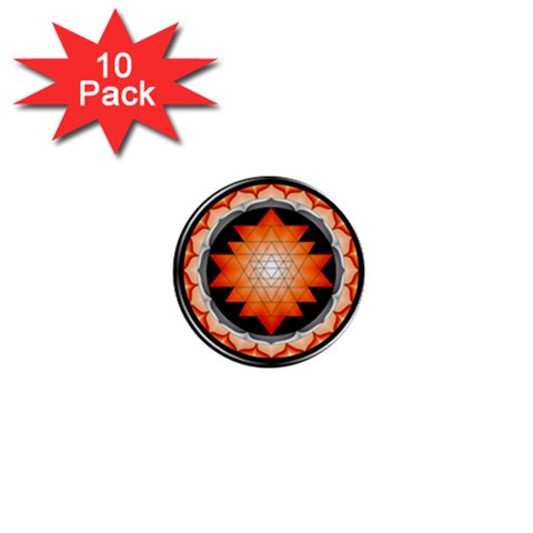 Orange_Sri_Yantra 1  Mini Button (10 pack)  from ArtsNow.com Front