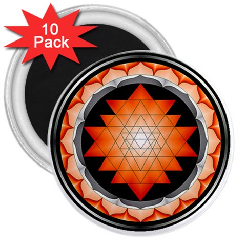 Orange_Sri_Yantra 3  Magnet (10 pack) from ArtsNow.com Front