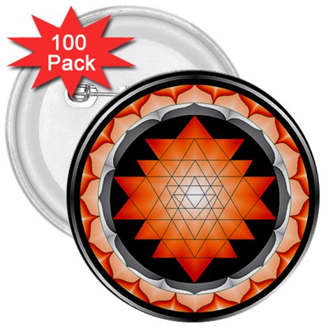 Orange_Sri_Yantra 3  Button (100 pack) from ArtsNow.com Front