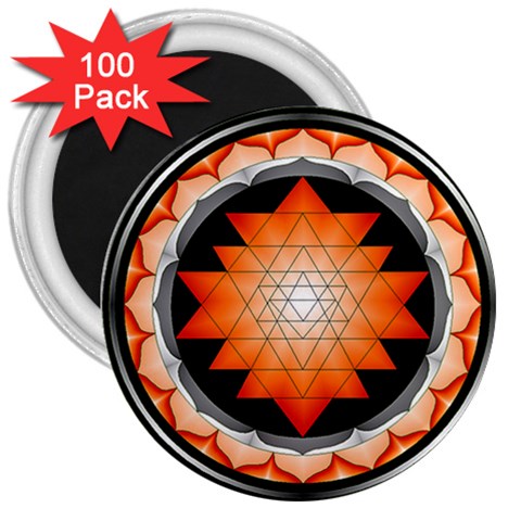 Orange_Sri_Yantra 3  Magnet (100 pack) from ArtsNow.com Front