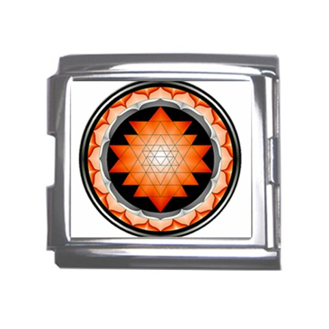 Orange_Sri_Yantra Mega Link Italian Charm (18mm) from ArtsNow.com Front