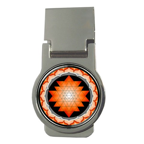 Orange_Sri_Yantra Money Clip (Round) from ArtsNow.com Front