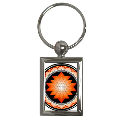 Orange_Sri_Yantra Key Chain (Rectangle) from ArtsNow.com Front